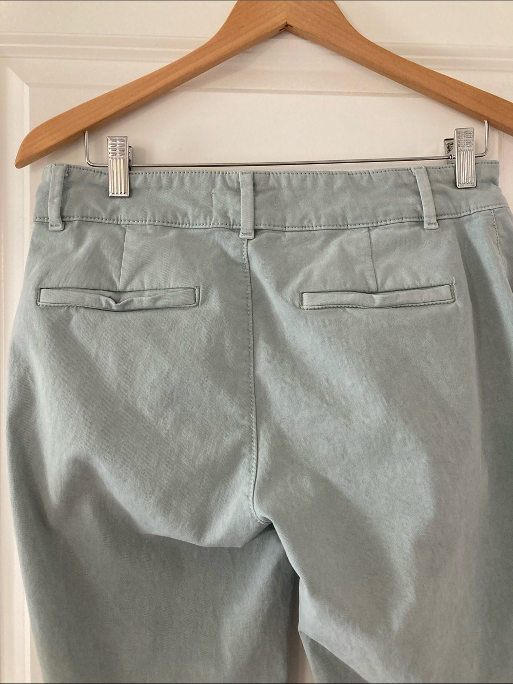LOFT Sage Green Ankle Frayed Hem Pants - Picture 6 of 8